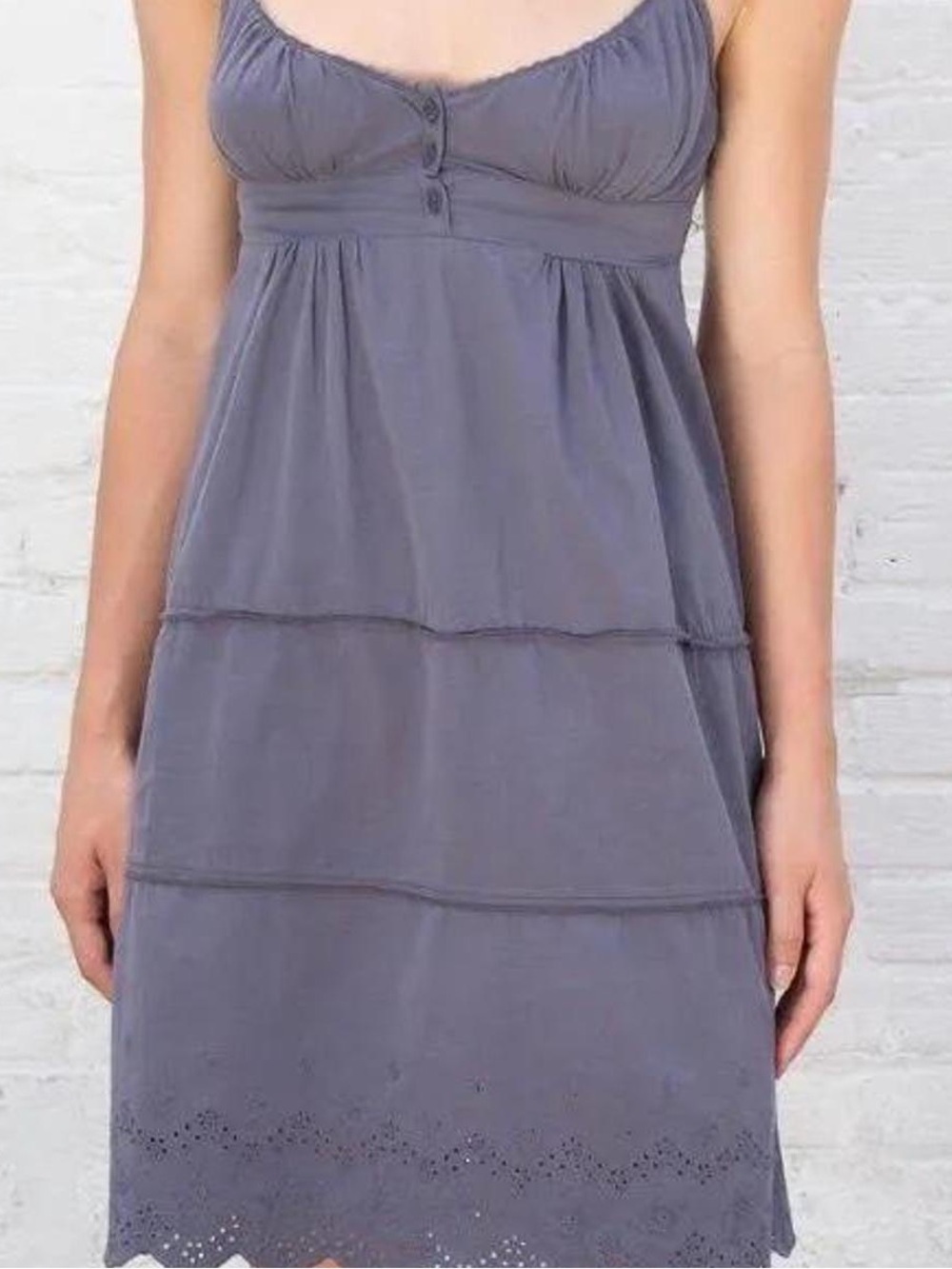 Brandy Melville Dusty Blue Button-Front dress. size small (one size fits most)